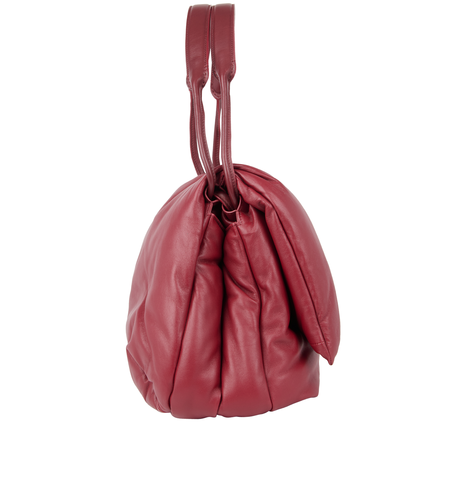 Medium Pillow Flap Bag, &pound;620, Handbags, Burgundy, Lambskin Leather, Side view